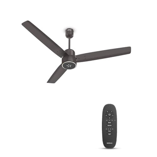 Havells FAB BLDC LED Ceiling Fan 1200 mm, 5 star, LED Speed Indicator, 380 RPM, Up to 65% Savings,Reverse Rotation,4 Speed Modes,Low Wattage 30W,Low Noise,Air Flow:235 CMM, 3 Year Warranty,Cocoa Brown