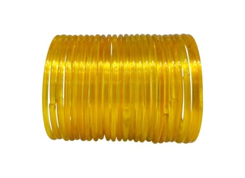 Tanush Women’s Plain Glass Bangle Set Traditional Bangles Chudi Set For Daily Wear Party And Festive Use (Pack Of 24) (Yellow, 2.8)