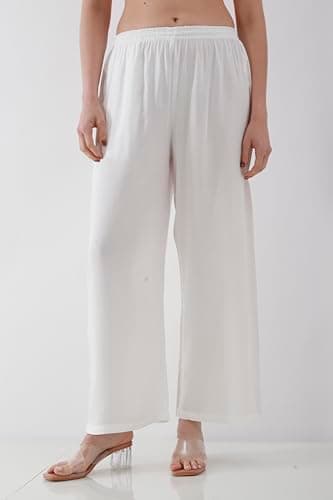 Biba Women White Straight Palazzos_3XL 2