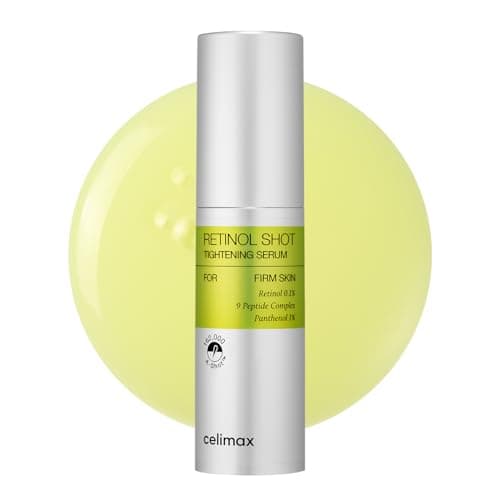 Celimax The Vita-A Retinol Shot Tightening Serum with Pure Vitamin-A, 0.1% Retinol, 9 Peptides & Panthenol for Pore Minimizing, Wrinkles & Fine Lines, Firmer Skin, Anti-Aging, Skin Smoothing (30ml)