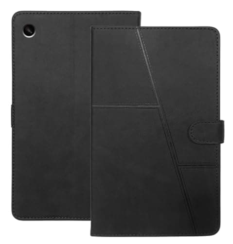 fonfox® flip Cover for Samsung Galaxy tab a9 | Premium pu Leather Magnetic flip case | Slim Stand Cover with auto Sleep/Wake | 360° Protection (Black)
