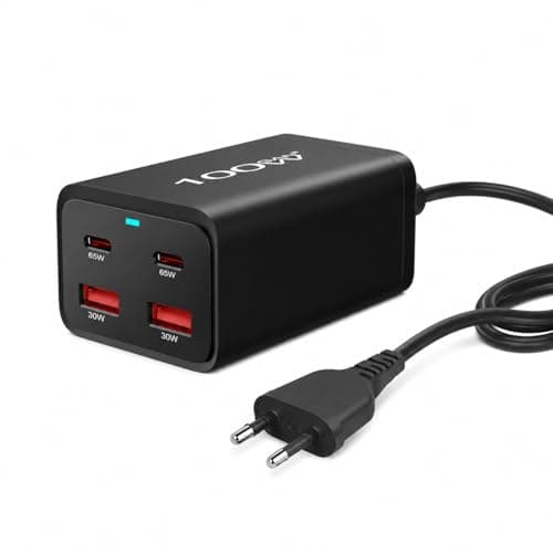 CUBONIC 100W GaN Charging Station, 4-Port Desktop Charger with 2 USB-C & 2 USB-A Ports, Multi Device Charging Hub for Laptops, Smartphones, Tablets, Wearables & USB Powered Electronics