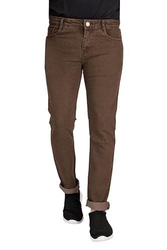 RAGZO Men Jeans || Denim Jeans || Slim Fit Stretchable (ri700110e) (Brown, 36)