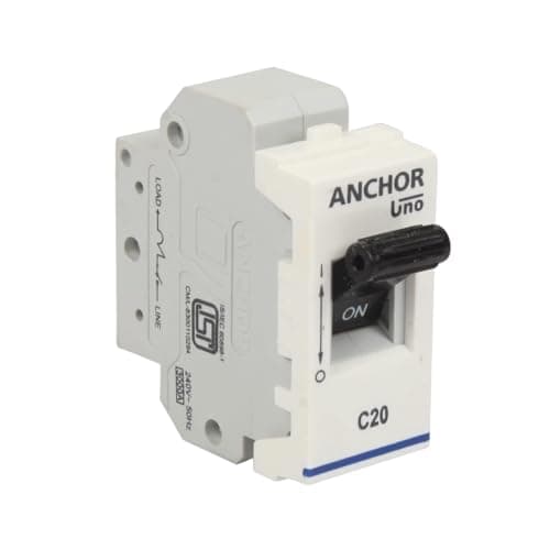 Anchor by Panasonic 65983 UNO Mini Penta Modular 20 Ampere Single Pole C Curve MCB