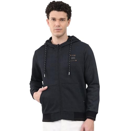 Monte Carlo Men’s Regular Fit Printed Hooded Neck Full Sleeve Winter Sweatshirt | Stylish Graphic Design | Warm Comfortable Fabric | Stylish Winter Hoodie for Men Black XL (Pack of 1)