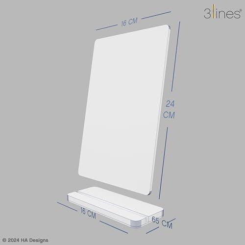 3 Lines Glowrite Illuminate Your Ideas! Acrylic LED Writing Board with USB Stand/Base | Ideal for Home & Office | Unique Gift | Made in India | with 2 Markers | Daily Top Priorities | Regular 3