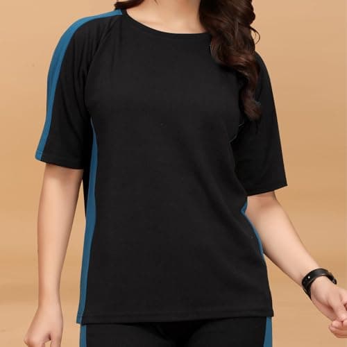 ALISBA Women's Active Wear Track Suit Set - Sportswear Top & Bottom Set for Women Western for Fitness & Workout Tshirt for Women Gym pants for women workout combo Track Suit, Yoga, Running (Pack of 2) 5