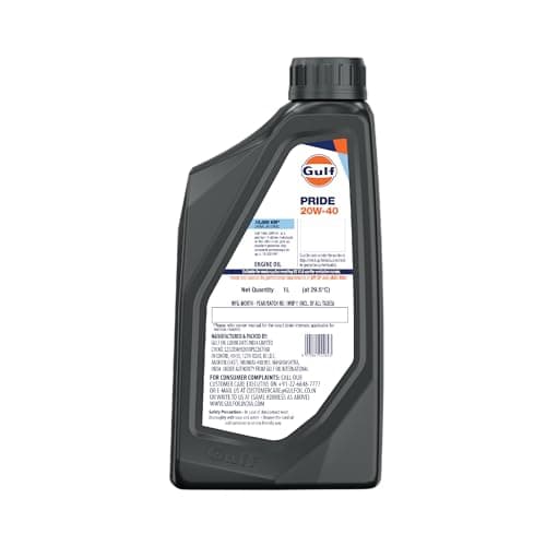 Gulf PRIDE 20W-40 4T API SP, JASO MA2 | 10 K Km Drain Interval | BS6 & earlier | 2 Wheeler Bike 4 Stroke Synthetic Blend Engine Oil [1 L] - Pack of 1 2
