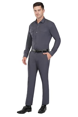 aRK Corporate Uniforms – Housekeeping Uniform Set (Grey – Shade 1203) | Durable & Comfortable Workwear with Pockets | Easy-Care Fabric for Hotel, Cleaning & Maintenance Staff