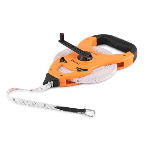 FREEMANS Viva Open Reel 50m:13mm Fibreglass Measuring tape - 50m/164ft With Unbreakable ABS case || Double Side Printing || Long and Durable Winding Handle For Easy Retraction and Steel End Hook 2
