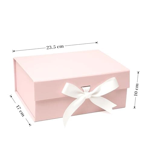 Awestuffs Premium Pink Gift Boxes for Gift Packaging, Reusable Decorative Gift Boxes (23 x 16 x 10 cm) for Hampers, Weddings, Birthdays, Return Gifts & Corporate Gifts (Pack of 1) 2