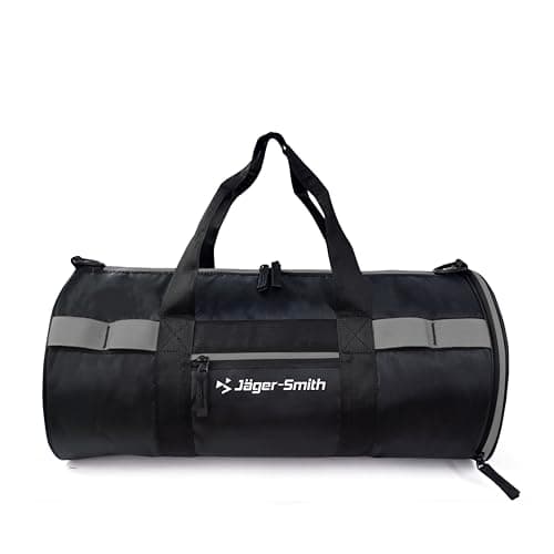 Jager-Smith JSGB401(Black,Grey) Unisex Gym Bag with Shoe Compartment | Front Pocket