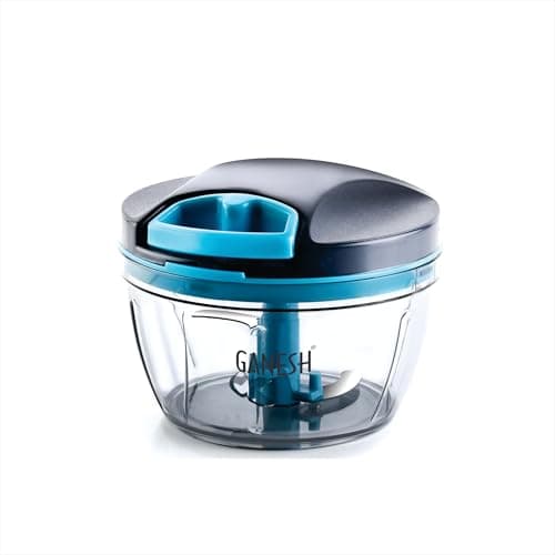 GANESH Wonder Kitchen Dori Handy Vegetable and Fruit Manual Onion Dry Fruit Salad Maker Vegetable Quick String Chopper Machine, Cutter – 3 Stainless Steel Blades (470 ml, Grey)