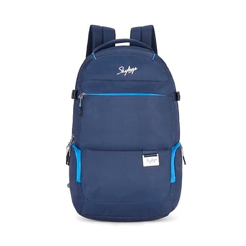 Skybags Network Pro 26 Liters Backpack with Laptop Compatible for Men & Women, Rain Cover, Cushioned Shoulder Strap & Fabric Bottle Holder On The Side (Blue)