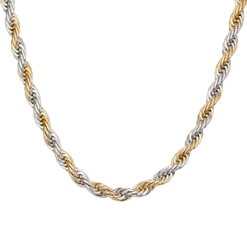 MEENAZ Chains for women stylish necklace for woman jewellery for womens Demi Fine Gold Silver Neck Chain anti tarnish jewelry gifts for womans Long Chains set Stainless Steel Western Minimal -53