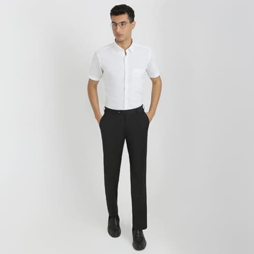 Raymond Men Regular Fit Chambray Pattern Cotton Linen Blend Button Down Collar Half Sleeve Casual Shirt (Size: 42)-RCSI01923-W0 5