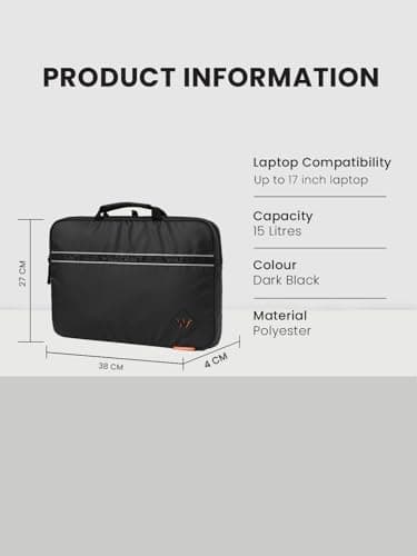 Wildcraft Dark Edition 15 L Messenger Bag for Men & Women | Office & College Bag | Dark Black 4