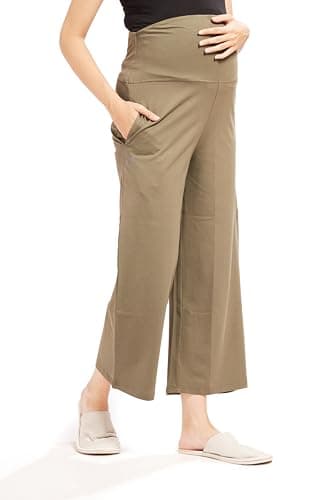 AV2 Women's Cotton Lycra Stretchable Relaxed Fit Maternity Pants | Maternity Yoga Pants | Maternity Trousers Green Small 5556 4