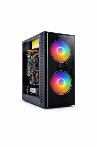 TECNICO AI Desktop PC | Core i7-4770TE 2.3GHz | 8GB DDR3 RAM | 256GB SSD | 5G WiFi + Bluetooth | Windows 11 Pro | High Cooling Dual RGB Fan Cabinet(No Monitor, Keyboard, Mouse & Speaker)