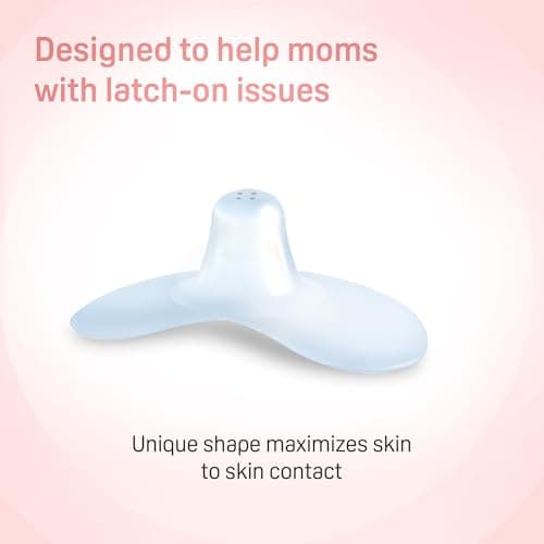 Pigeon Natural Feel Silicone Nipple Shield Size 1 (Below 13 mm) | Ultra Soft BPA & BPS Free | Butterfly Shape for Easy Latch | Ideal for Flat & Inverted Nipples | Comfortable Breastfeeding Support 5