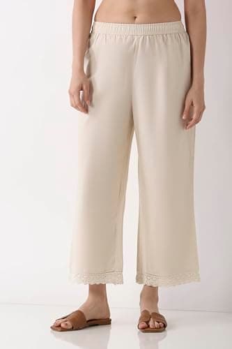 Biba Women Natural Cotton Straight Palazzos_L 3