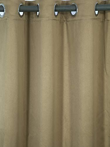 Home Sizzler 1 Piece 100% Blackout Eyelet Polyester Long Door Curtain, 9ft, Beige 2