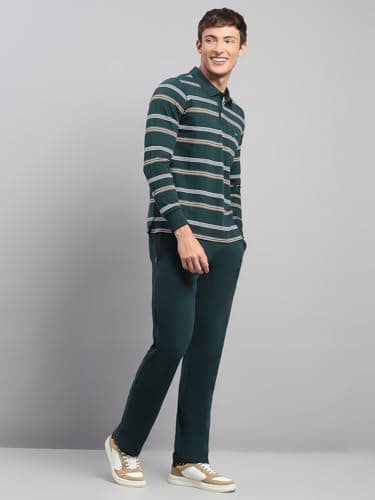 Monte Carlo Mens Regular Fit Striped Pattern Collar Full Sleeve Winter Tracksuit | Men Track Suit | Stylish Sportswear Set with Jacket and Lower | Activewear Set For Men's Green M (Pack Of 1) 3