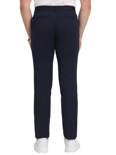 JadeBlue Navy Blue Solid Casual Trouser | Venice Fit | Comfortable Cotton Blend | Versatile Navy Color | Clean Design | Everyday Wear - TK82_36 3