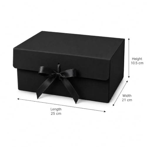 SATYAM KRAFT 1 Pcs Multipurpose Decorative gift box with Ribbon for packing Empty Gift Hamper for Presents Wedding Reusable Gift Packing Return Gift Surprise-purple Cardboardbox (Black) 3