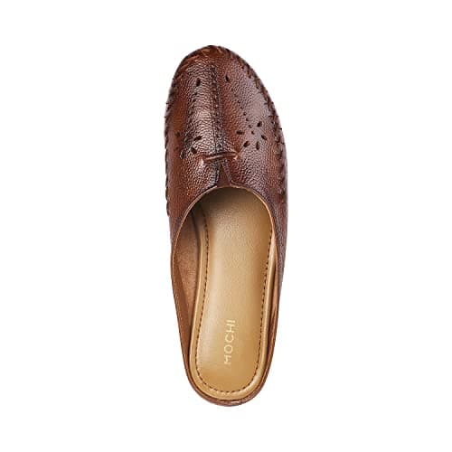 Mochi Womens Leather Tan Slip Ons (Size (5 UK (38 EU)) 5