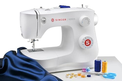 SINGER M2605 Sewing Machine | 19 Built-In Stitches, 32 Stitch Functions | Automatic Needle Threader | 70W Motor | 4-Step Buttonhole | Adjustable Stitch Length | LED Light | 2-Year Warranty 2