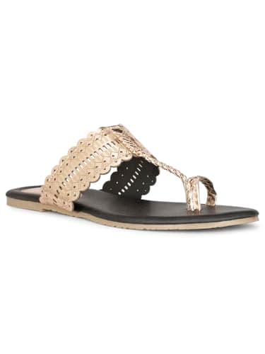 Bata Metallic Tr E Women's Rose Gold Flat Sandals - 8 UK (5715831)