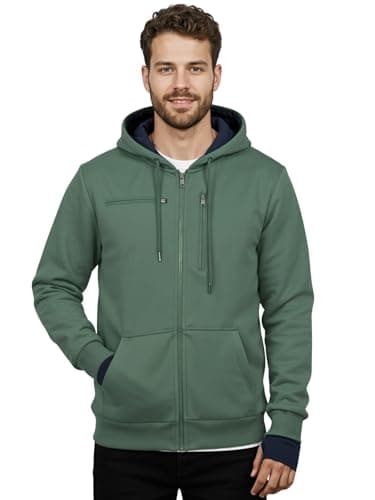 ADRO Travel Hoodie for Men | Mens Multi Utility Zipper Hoodies| 320 GSM Soft Cotton |Men's Winter Sweatshirt | Waterproof Pockets Zip-Up Jacket with Hood Eye Shade | TZH-PLN-PT-S