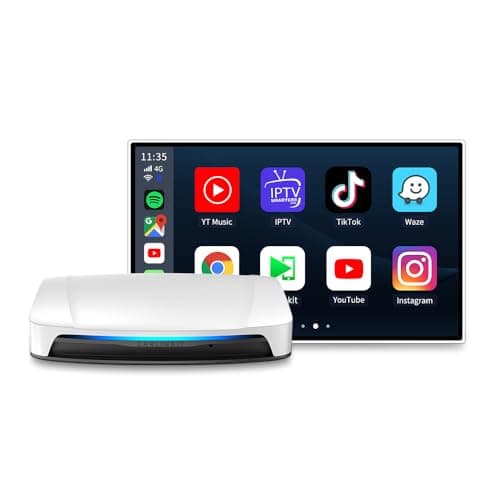 Carlinkit Tbox UHD Magic Box, HD Video Feature in The Sub-Screen, Android 13.0, HDMI Output, Qualcomm 6225 with 8+128GB, Support Wireless CarPlay/Android Auto/Ambient Light/SIM Card