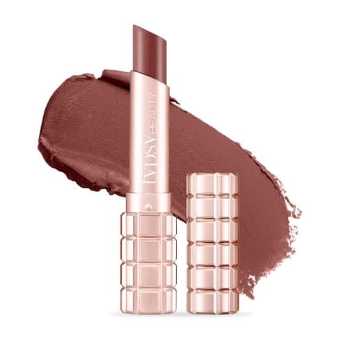 Typsy Beauty Cocoa Peptide Velvet Matte Lipstick | 8hr Wear, Soft Blur Finish, Lightweight Texture, Hydrating Nude Lipstick | Brownie Bite Medium 02 | Vegan & Paraben Free 3.5g