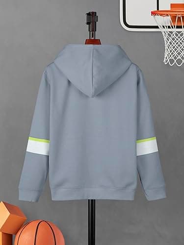 HELLCAT Trendy Printed Cotton Blend Hoodie T-Shirt Jogger Trackpant Clothing Set for Boys - Pack of 1 / Grey / 13-14 Years 4