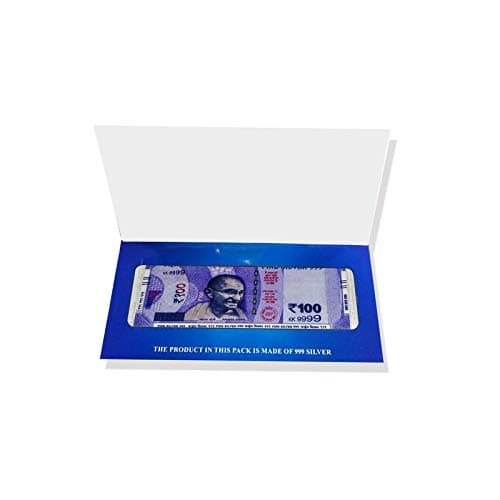 MAA SILVER Pure Silver Laminated Currency Note of One Hundred Rupees for Gifting & Religious Use (999 Purity)(2.5 Grams Silver) 3