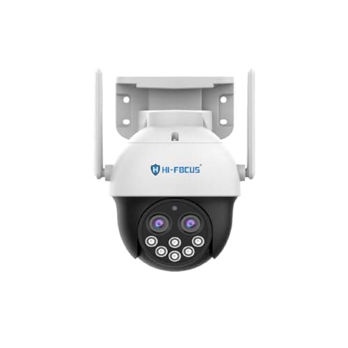 HIFOCUS 4MP Dual Lens Wi-Fi PTZ Outdoor Security Camera, 10X Zoom with Wide & Zoom Views, Color Night Vision, AI Human Detection & Auto Tracking, Two-Way Audio, Siren & Alexa Support