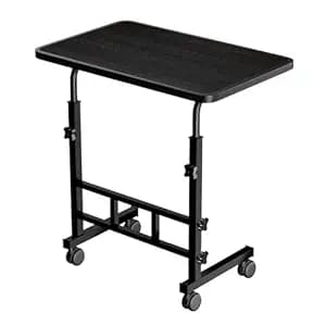 TEKCOOL Multi-Purpose Laptop Table, Study Table| Bed Table| Adjustable Height, Portable for Office, Work Form Home | DIY Table, Easy to Assemble, Engineered (Black), Metal