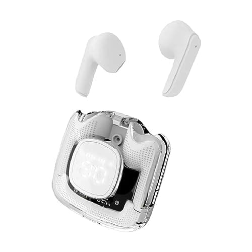 Printme F-11 TWS Wireless Earbuds, ipx7 Waterproof Sports Earphones, Wireless 5.3, ENC Earbud Earphone with LED Display, with Lanyard (White)