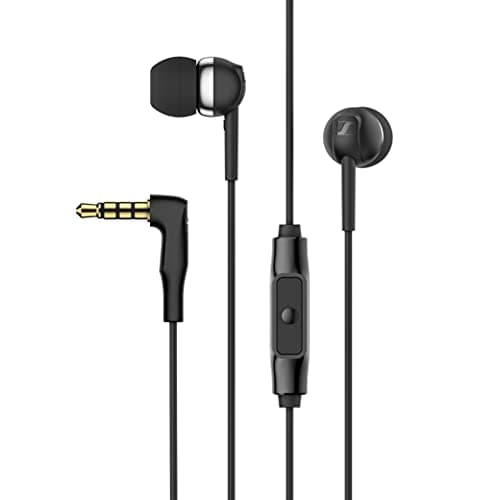 Sennheiser CX 80s Wired in Ear Earphones with in-Line Microphone, Superior Sound, One Button Smart Control, Lightweight Design, 3.5mm Jack, 3 Ear Tip Sizes, 2Y Warranty, ‎Voice Control, Black