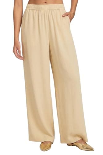 ZARIVAA Cotton Rayon Palazzo Pants for Woman ।Adjustable Drawstring Waist । Double Pocket । Plus Size Avaliable (in, Alpha, XL, Plus, Beige)