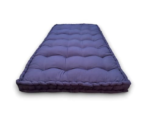 Atootfusion Soft Cotton Floor Box Mattress, 5-Inch Thick, Foldable, Movable Medium Firm, Solid Colored Bed Mattress (Navy Blue, Small Single Bed 30X72X5 Inches) 5