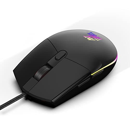 Ant Esports GM60 Wired Gaming Mouse, 3200 DPI Adjustable Optical Sensor, 6 Programmable Buttons, Multicolour LED Lighting, Ergonomic Design, USB Wired Mouse for PC/Laptop, Precision Gamer Mouse 2
