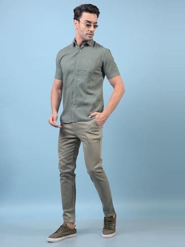 Crimsoune Club Men's Green Printed Trousers (38) 5