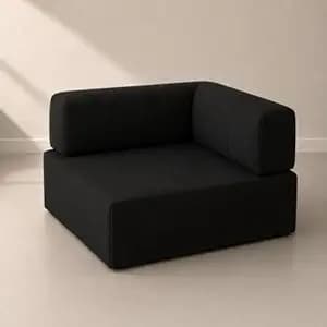 PUM PUM Premium Bouclé Fabric Sofa Cum Bed | Foldable Floor Sofa with Backrest | Convertible Single Bed | Space-Saving Furniture for Living Room & Bedroom,Black
