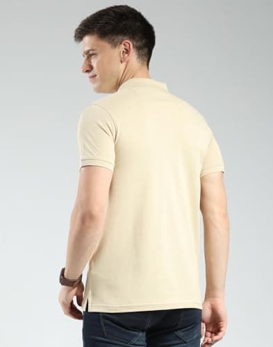 Monte Carlo Men's Regular Fit Solid Polo T-Shirt | Half Sleeve | Collared Neck | Casual Wear T Shirt for Men's Camel Brown L (Pack of 1) 4