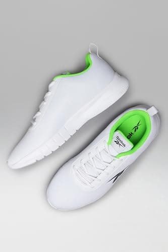 Reebok Men Synthetic/Textile Stride Runner M Running Shoes White/Black/Solar Lime UK-8 2