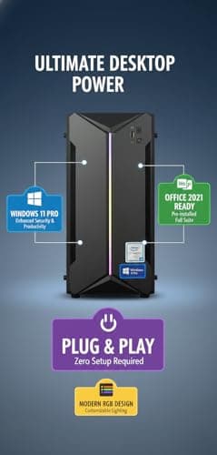 Desktop Computer PC | Core i7 4th Gen | 16GB RAM | 512GB SSD | 5G WiFi 6 + Bluetooth 5.4 | HD Graphics 4600| HDMI/VGA/USB 3.0 | Windows 11 Pro & Office 2021 Installed | 2-Year On-Site Warranty 5