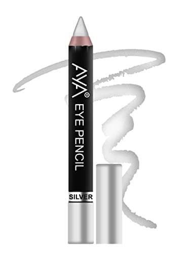 AYA Eye Pencil For Kajal/Eye Liner - Silver 2.8g | Glides Smoothly | Creamy smooth formula | Light weight